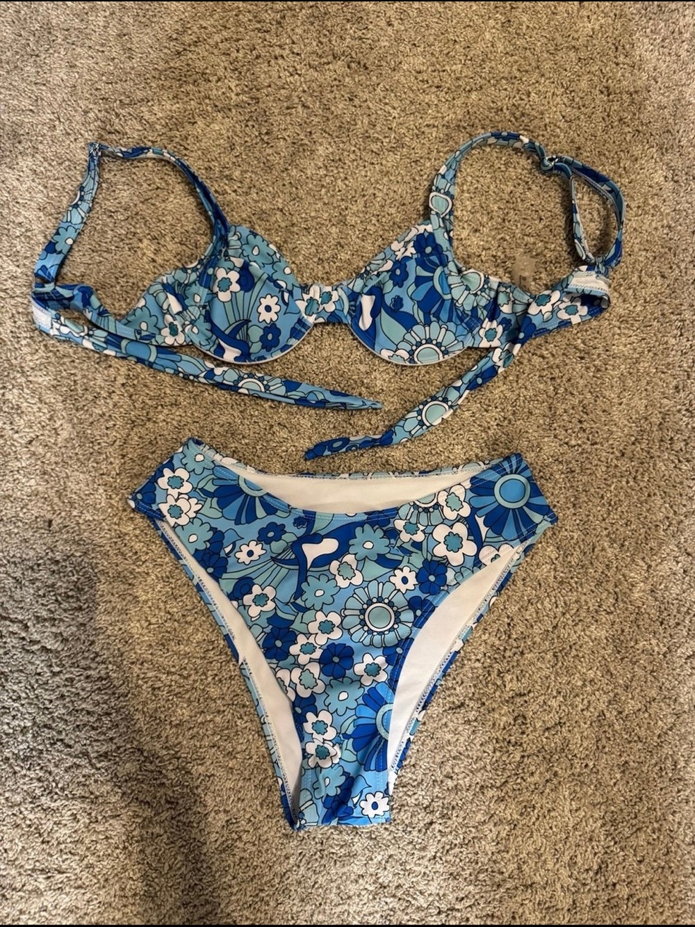 Blue Floral Bikini Set